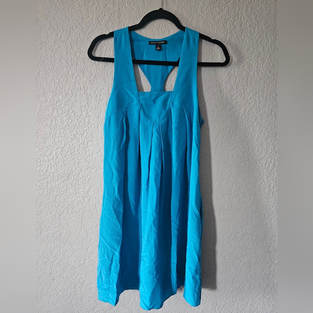 BANANA REPUBLIC Women’s Silk Pleated Front Racerback Swing Dress Size S